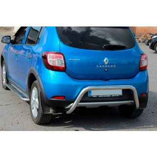 Задняя дуга AK007 (нерж сталь) Renault Sandero 2013-2022 гг. фото 2