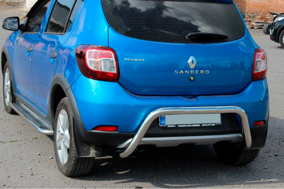 Dacia Sandero 2013-2020 гг. Задняя дуга AK007 (нерж сталь) Image