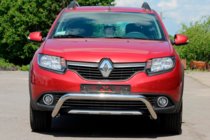 Dacia Sandero 2013-2020 гг. Передняя дуга WT007 (нерж. сталь) фото 2