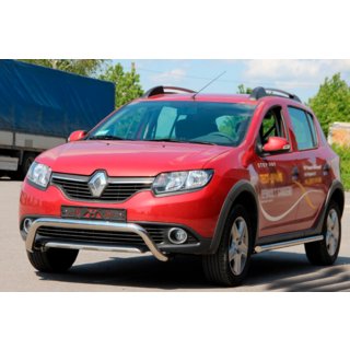 Передняя дуга WT007 (нерж. сталь) Dacia Sandero 2013-2020 гг. фото 1