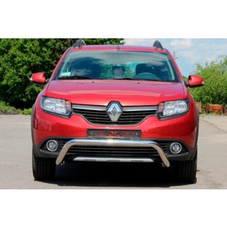 Передняя дуга WT007 (нерж. сталь) Dacia Sandero 2013-2020 гг. фото 2