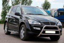 SsangYong Kyron 2005-2014 гг. Передняя защита WT022 Нержавейка фото 3