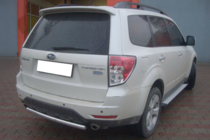 Subaru Forester 2008-2013 гг. Задняя дуга AK002 (нержавейка) фото 2