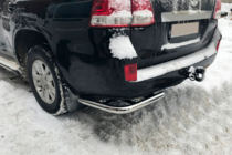 Toyota Land Cruiser 200 2007-2021 гг. Задние уголки AK003 (2 шт., нержавейка) фото 1