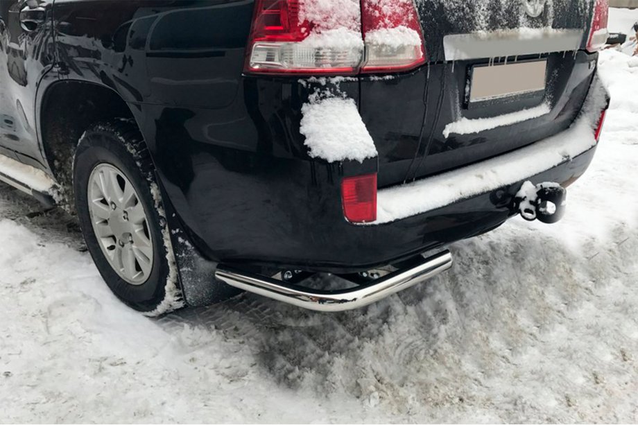 Toyota Land Cruiser 200 2007-2021 гг. Задние уголки AK003 (2 шт., нержавейка) Image