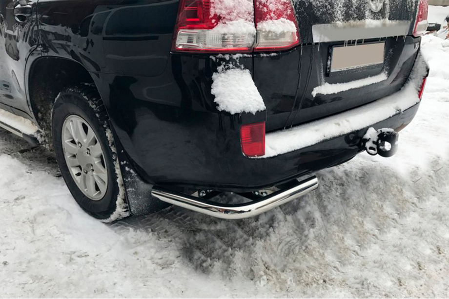 Toyota Land Cruiser 200 2007-2021 гг. Задние уголки AK003 (2 шт., нержавейка) Image