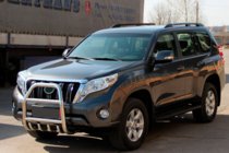 Toyota Land Cruiser Prado 150 2009-2023 гг. Кенгурятник QT007 (нержавейка) фото 2