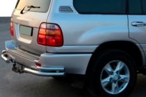 Toyota Land Cruiser 100 1998-2007 гг. Задние уголки AK003-Double (2 шт., нержавейка) фото 1