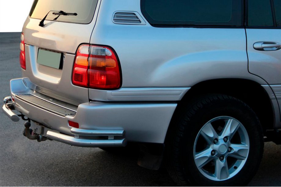 Toyota Land Cruiser 100 1998-2007 гг. Задние уголки AK003-Double (2 шт., нержавейка) Image