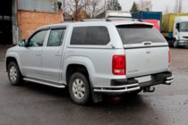 Volkswagen Amarok 2010-2022 гг. Задние уголки AK003-Double (2 шт., нержавейка) фото 1