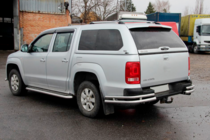 Volkswagen Amarok 2010-2022 гг. Задние уголки AK003-Double (2 шт., нержавейка) фото 1