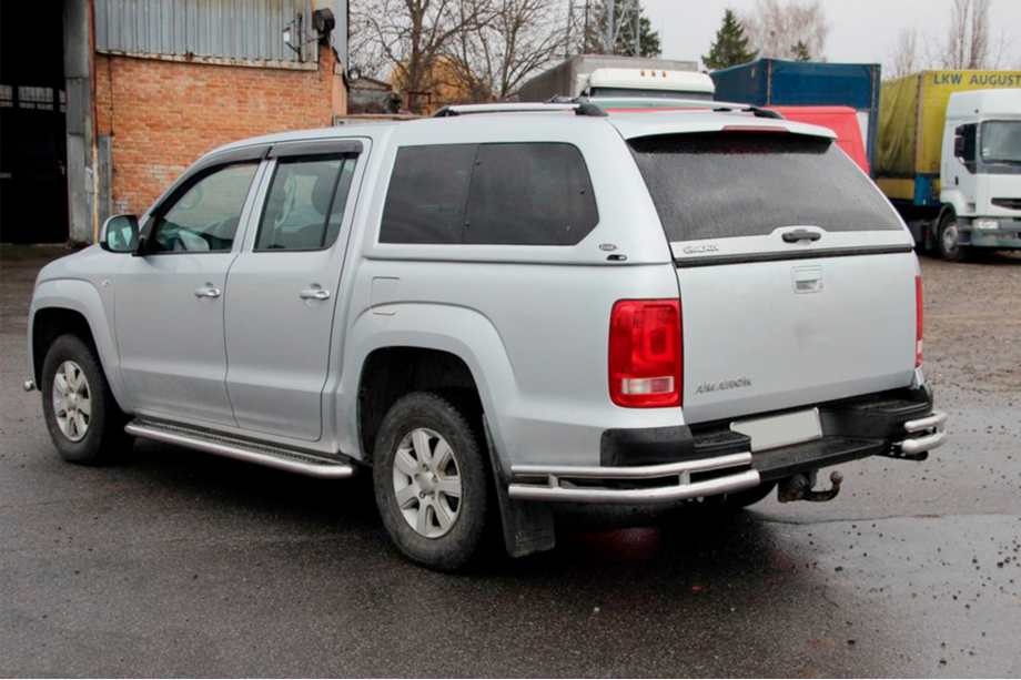 Volkswagen Amarok 2010-2022 гг. Задние уголки AK003-Double (2 шт., нержавейка) Image