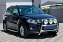 Volkswagen Tiguan 2007-2016 гг. Защита переднего бампера WT018 (нержавейка) фото 3