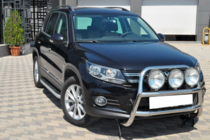 Volkswagen Tiguan 2007-2016 гг. Защита переднего бампера WT018 (нержавейка) фото 1