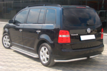 Volkswagen Touran 2003-2010 гг. Задние уголки AK003 (2 шт., нержавейка) фото 3