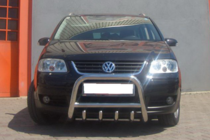 Volkswagen Touran 2003-2010 гг. Кенгурятник QT006 (нержавейка) фото 2