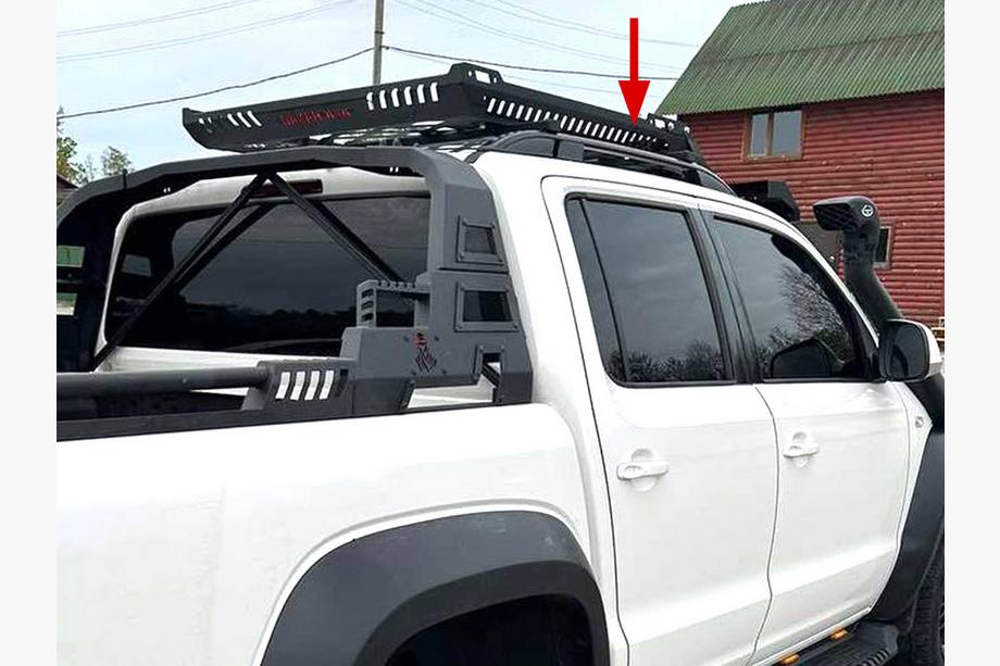 Volkswagen Amarok 2010-2022 гг. Рейлинги Skyport BLACK Фото 4