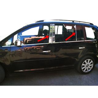 Накладки на дверные стойки из нержавеющей стали (10 шт) Volkswagen Touran 2003-2010 гг. фото 3