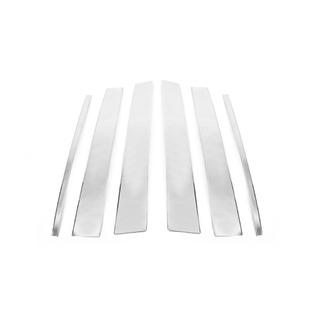 Накладки на дверные стойки из нержавеющей стали (10 шт) Volkswagen Touran 2003-2010 гг. фото 1