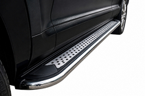 Volkswagen Touareg 2010-2018 гг. Боковые Подножки Maydos V2 (2 шт., Алюминий и Нержавейка) фото 2