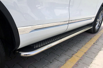 Volkswagen Touareg 2010-2018 гг. Боковые Подножки Maydos V2 (2 шт., Алюминий и Нержавейка) фото 1