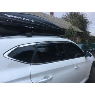 Ветровики с хромированной вставкой (6 шт, Niken) Hyundai Tucson TL 2016-2021 гг. фото 4