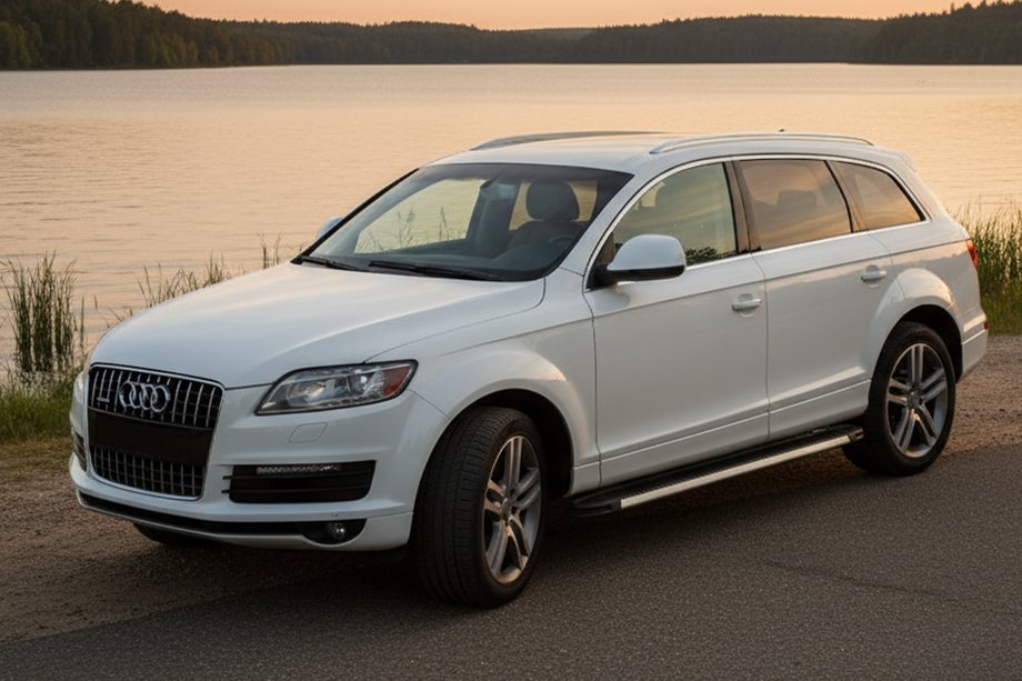 Audi Q7 2005-2015 гг. Боковые Подножки Maya V1 (2 шт., Алюминий) Image
