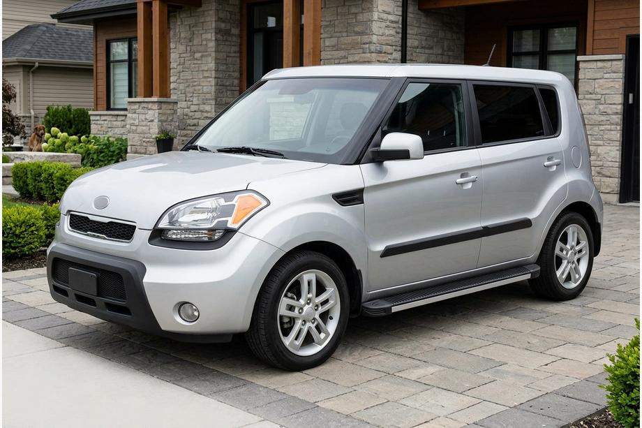 Kia Soul I 2008-2013 гг. Боковые Подножки Maya V1 (2 шт., Алюминий) Image