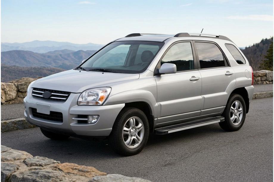 Kia Sportage 2004-2010 гг. Боковые Подножки Maya V1 (2 шт., Алюминий) Image
