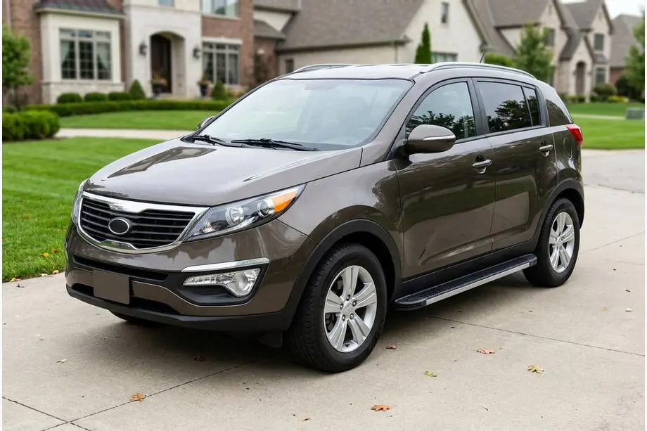 Kia Sportage 2010-2015 гг. Боковые Подножки Maya V1 (2 шт., Алюминий) Image