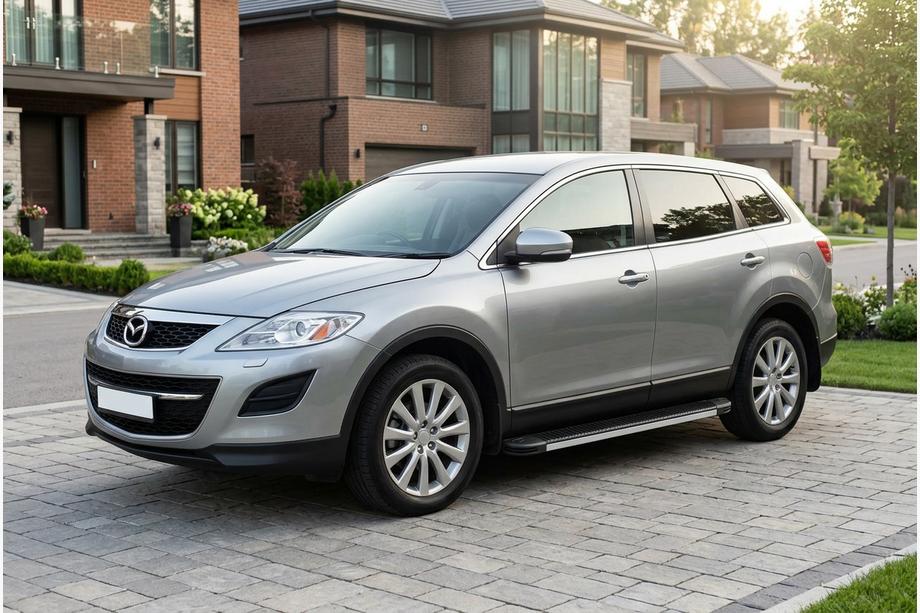 Mazda CX-9 2007-2016 гг. Боковые Подножки Maya V1 (2 шт., Алюминий) Image