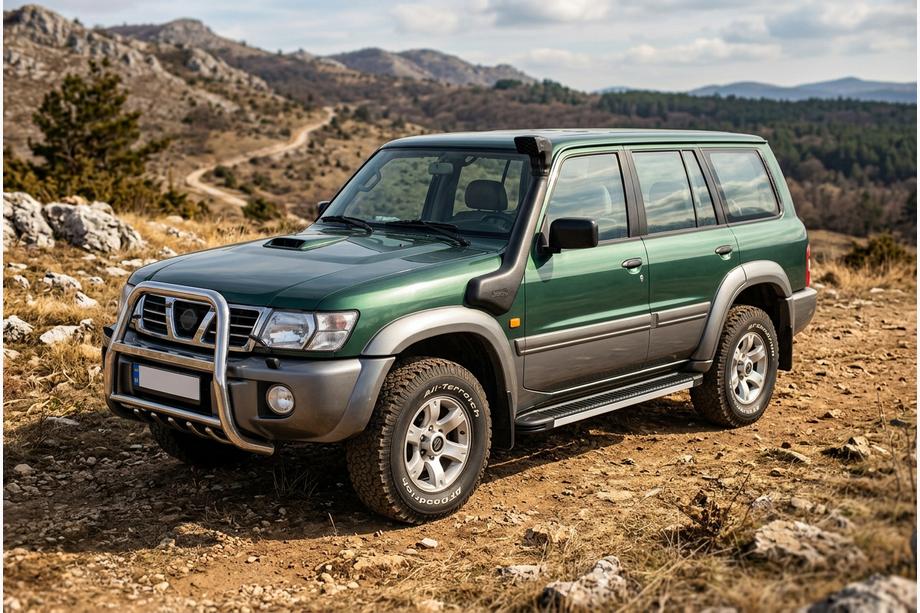 Nissan Patrol Y61 1997-2011 гг. Боковые Подножки Maya V1 (2 шт., Алюминий) Image