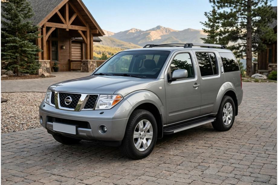 Nissan Pathfinder R51 2005-2014 гг. Боковые Подножки Maya V1 (2 шт., Алюминий) Image