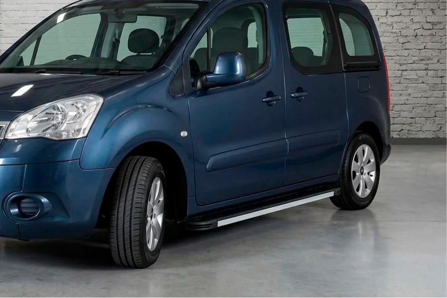 Peugeot Partner Tepee 2008-2018 гг. Боковые Подножки Maya V1 (2 шт., Алюминий) Image