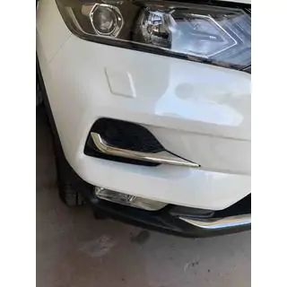 Накладки на противотуманные фары (2017↗, нержавейка) Nissan Qashqai 2014-2021 гг. фото 1