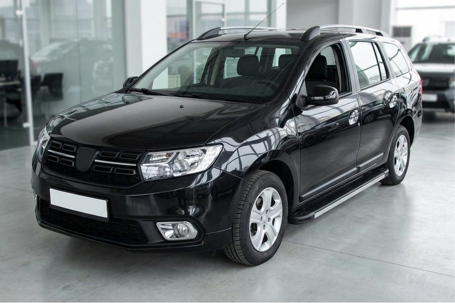 Renault Logan MCV 2013-2022 гг. Боковые Подножки Maya V1 (2 шт., Алюминий) Image
