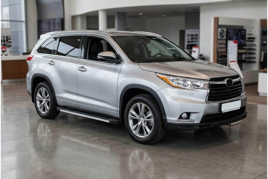 Toyota Highlander 2013-2019 гг. Боковые Подножки Maya V1 (2 шт., Алюминий) Image
