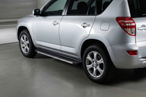 Toyota Rav 4 2006-2013 гг. Боковые Подножки Maya V1 (2 шт., Алюминий) фото 1