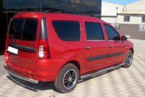 Dacia Logan MCV 2004-2014 гг. Боковые трубы (2 шт., нержавейка) 70 мм, с пластиковыми вставками фото 4