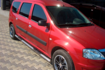 Dacia Logan MCV 2004-2014 гг. Боковые трубы (2 шт., нержавейка) 60 мм, с пластиковыми вставками фото 2