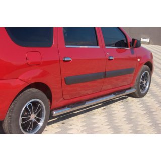 Боковые трубы (2 шт., нержавейка) Dacia Logan MCV 2004-2014 гг. фото 3