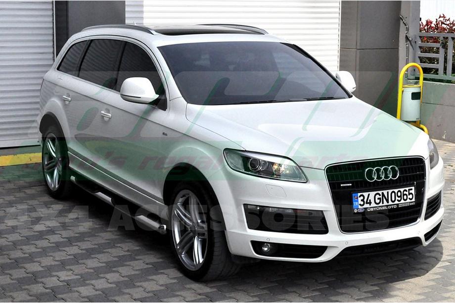 Audi Q7 2005-2015 гг. Боковые трубы (2 шт., нержавейка) d60 с пластиковыми вставками Фото 2