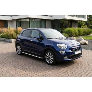 Боковые Подножки Maydos V1 (2 шт., Алюминий и Нержавейка) Fiat 500X 2014-2024 гг. фото 1