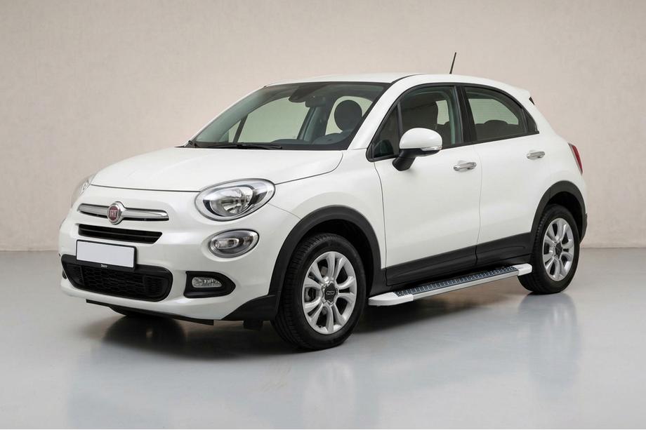 Fiat 500X 2014-2024 гг. Боковые Подножки Allmond White (2 шт., Алюминий) Image