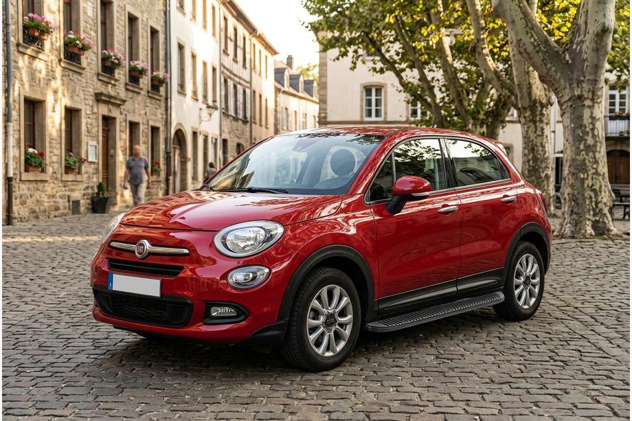 Fiat 500X 2014-2024 гг. Боковые Подножки Tayga Black (2 шт., Алюминий) Image