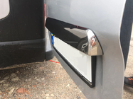 Renault Trafic 2015- гг. Накладка из нержавейки над номером Carmos - Турецкая Нержавеющая Сталь фото 4