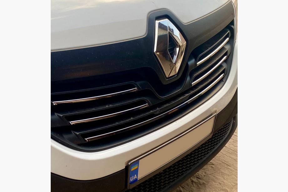 Renault Trafic 2015- гг. Хромированные накладки на решетку 2015-2019 (5 шт, нержавейка) Carmos - Турецкая Нержавеющая Сталь Фото 5