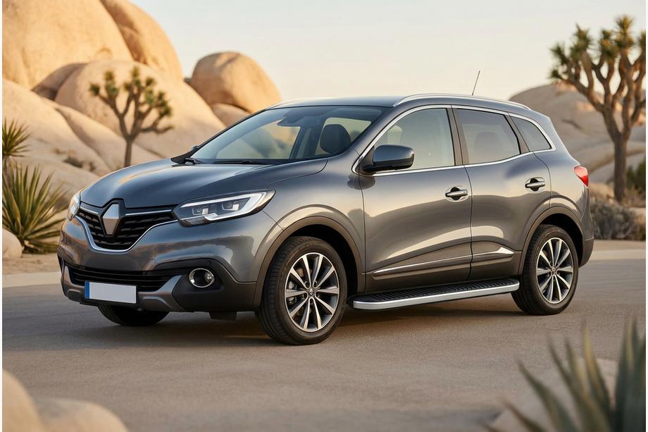 Renault Kadjar 2015-2022 гг. Боковые Подножки Tayga Grey (2 шт., Алюминий) Image