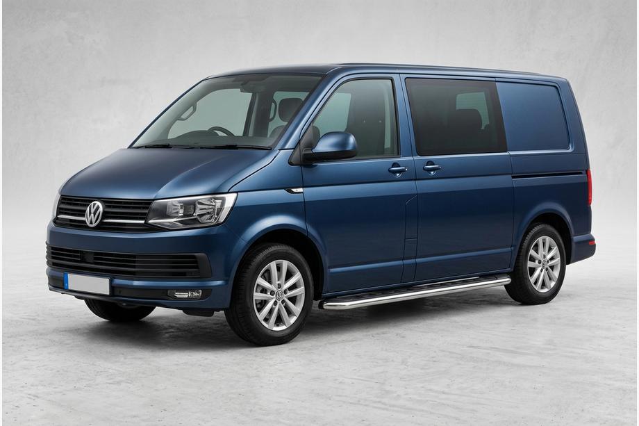 Volkswagen T6 2015-2024 гг. Боковые Подножки Maydos V1 (2 шт., нержавейка) Только для короткой базы Фото 1