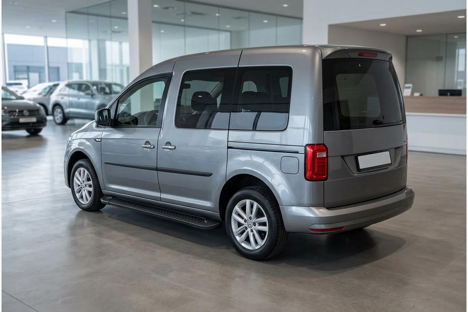 Volkswagen Caddy 2015-2020 гг. Боковые Подножки Allmond Black (2 шт., Алюминий) Image